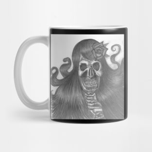 Flowy haired skull girl Mug